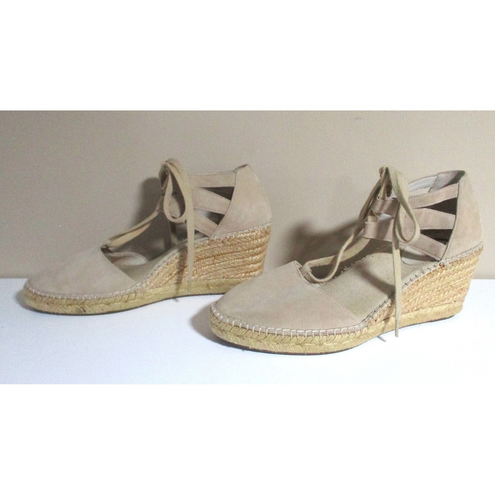 Abeo Dee Tan Suede Lace Up Wedge Espadrille Sandals B.I.O.system Womens 9N 4026